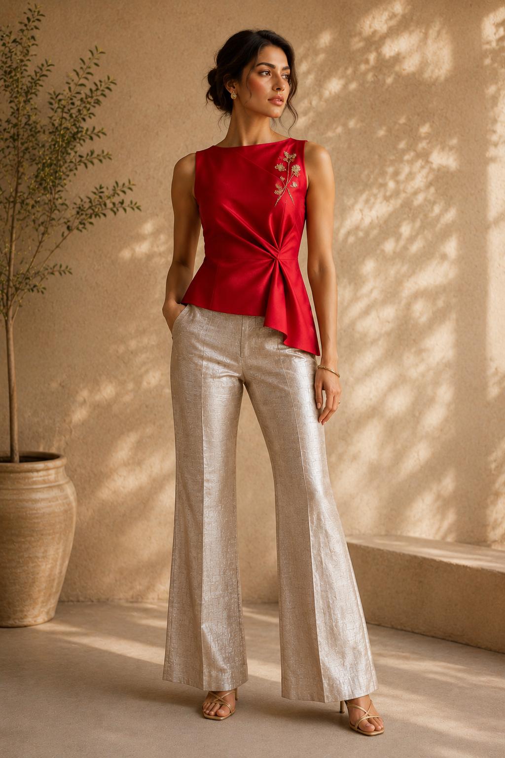 Samrajni women's Statement Separates in handwoven natural silk
